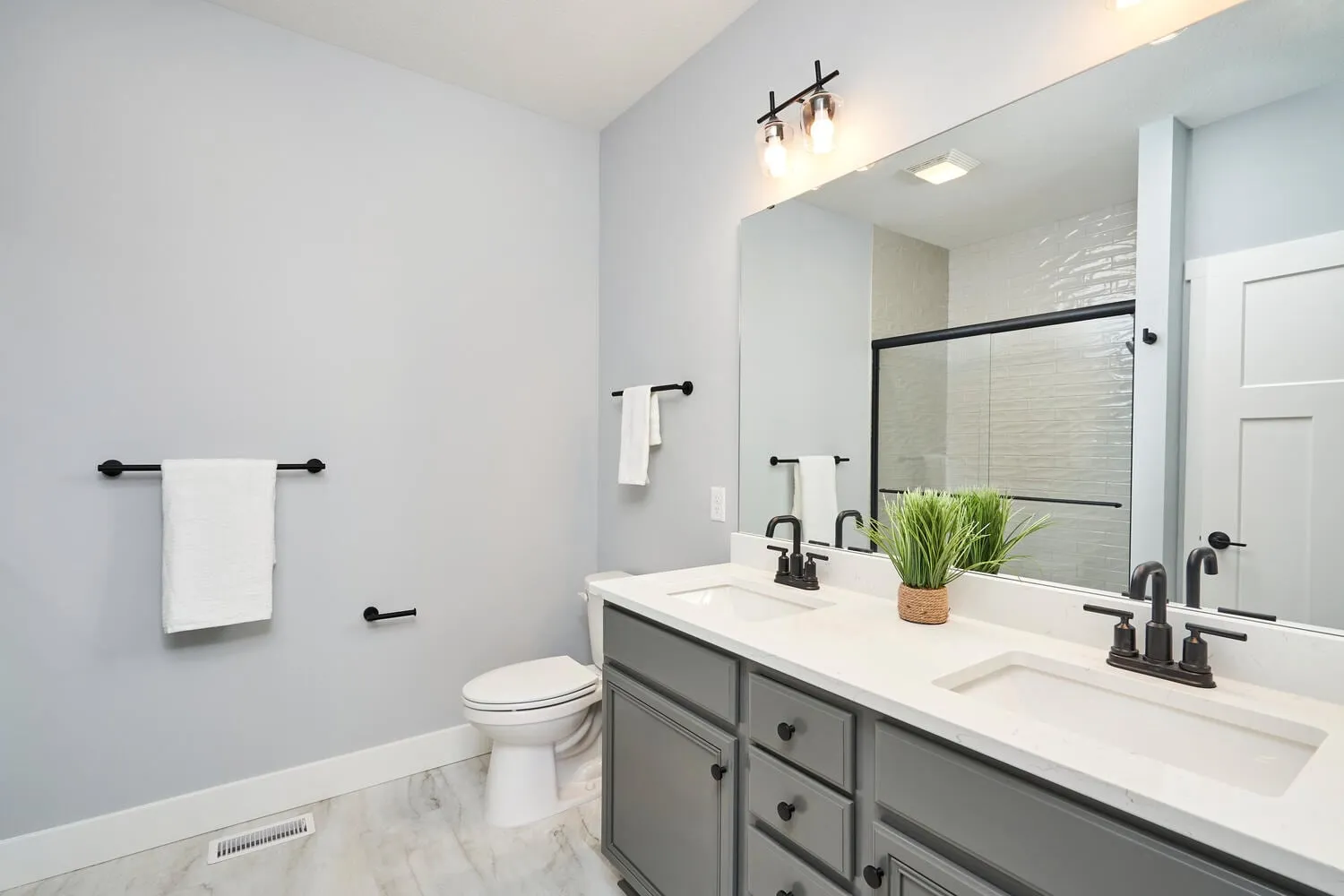 Bathroom with double vanity