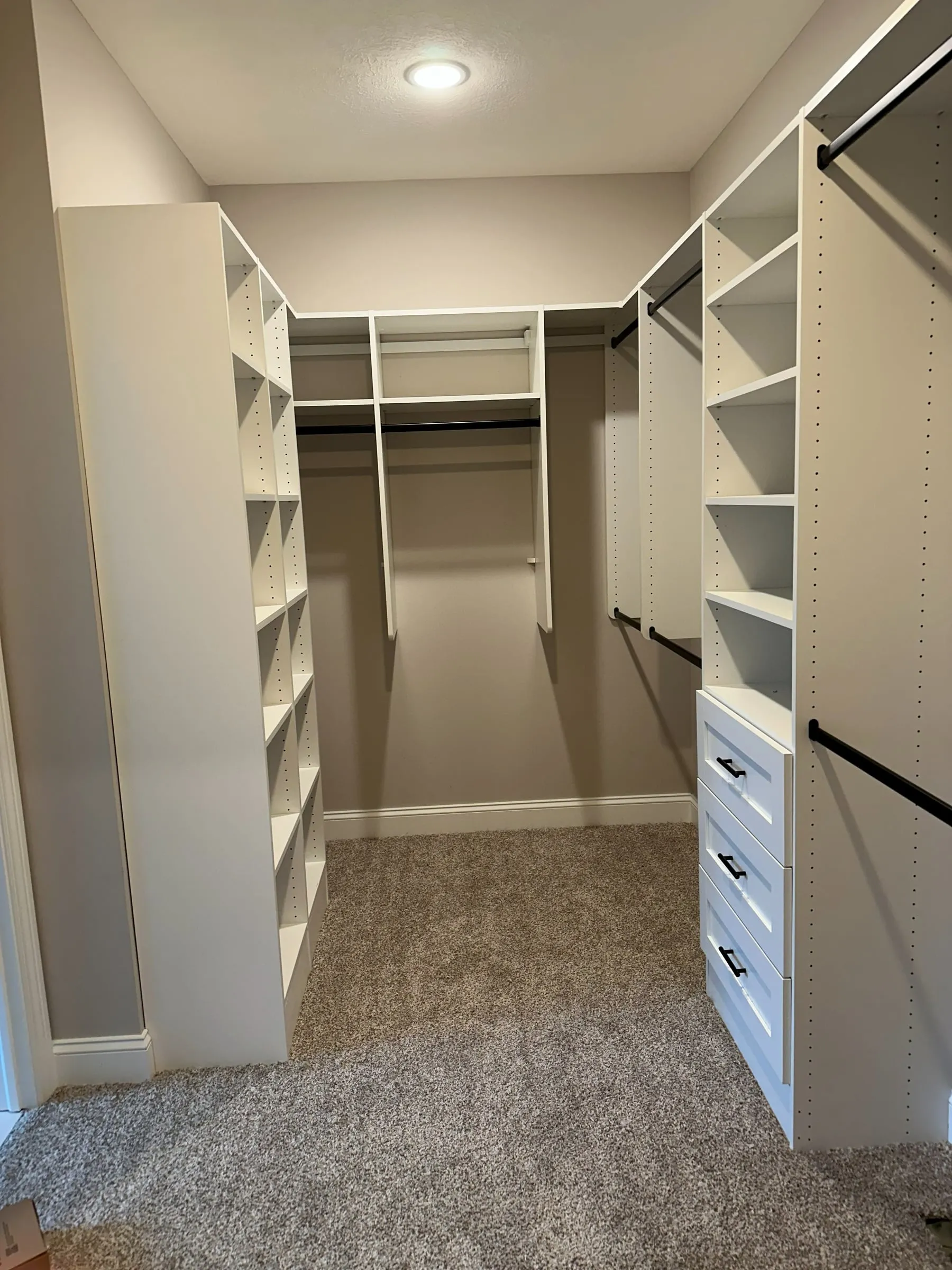 Walk-in closet with built-in shelving